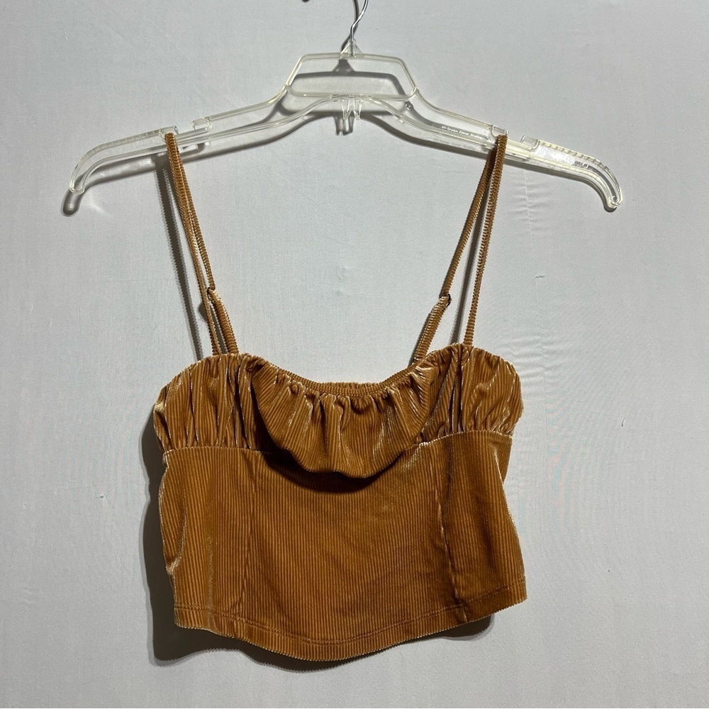 Urban Outfitters Crop Top Women's Medium Adjustable Straps Ruched‎ Front